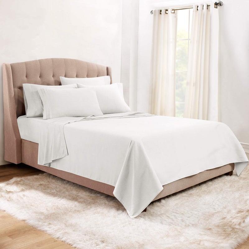 Clara Clark Cal King Sheets, 6 Piece Set - Hotel Luxury Sheets for Cal King Size Bed, Super Soft Bedding Set, Cal King Size, White - Image 2